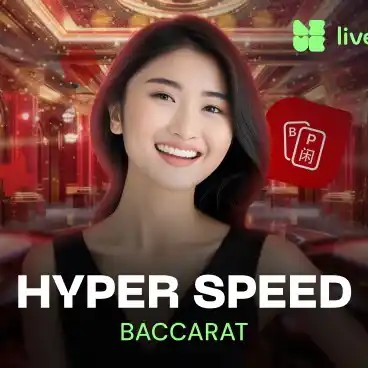 Hyper Speed Baccarat online game logo by Evolution on casino-instant.be